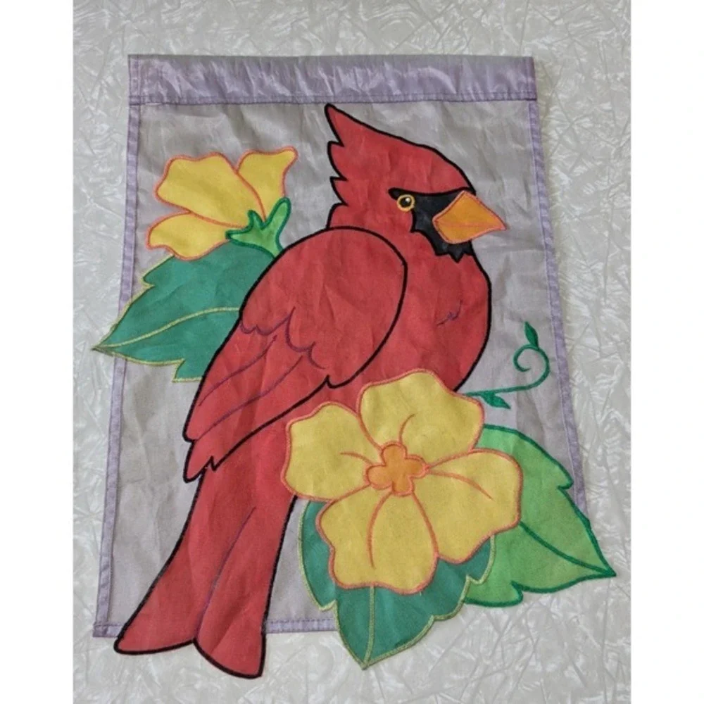 Vintage Garden Flag Cardinal Bird Daffodil Flower Spring Summer‎ 13